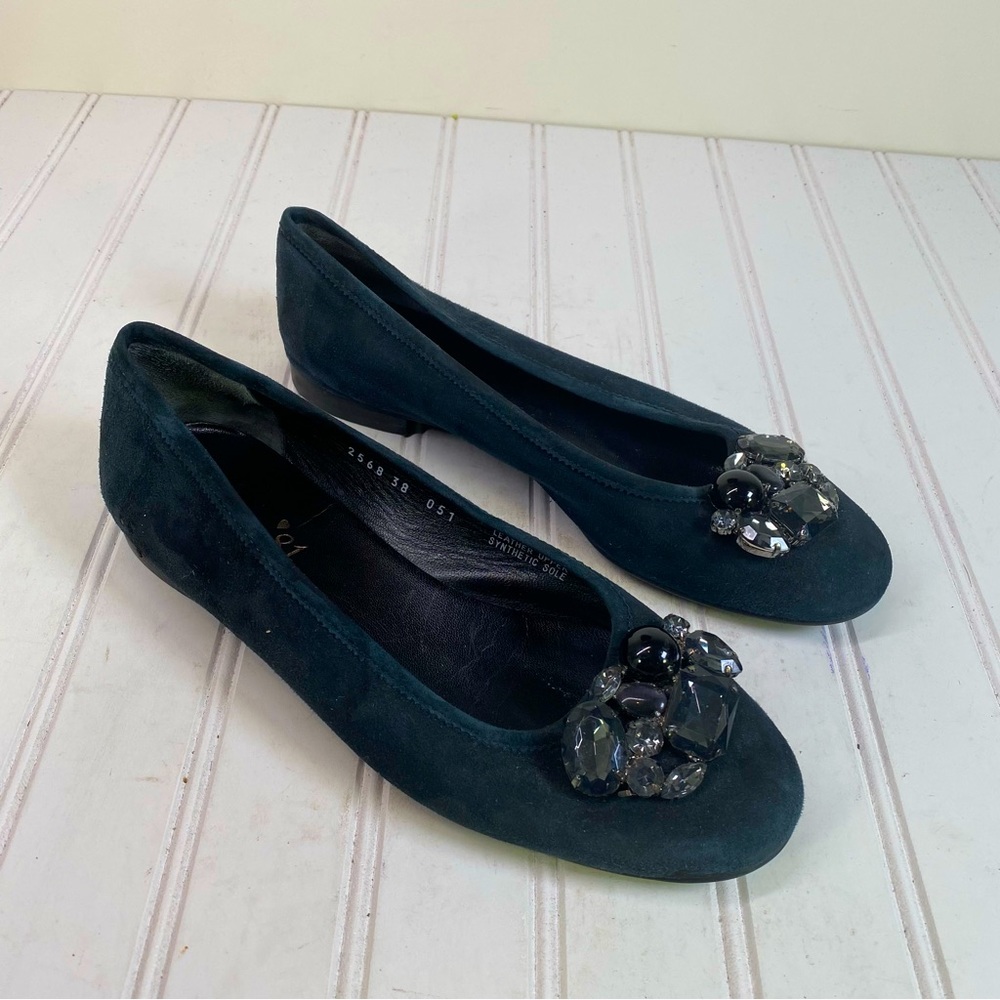 Ferca 81 dark teal suede ballet flats